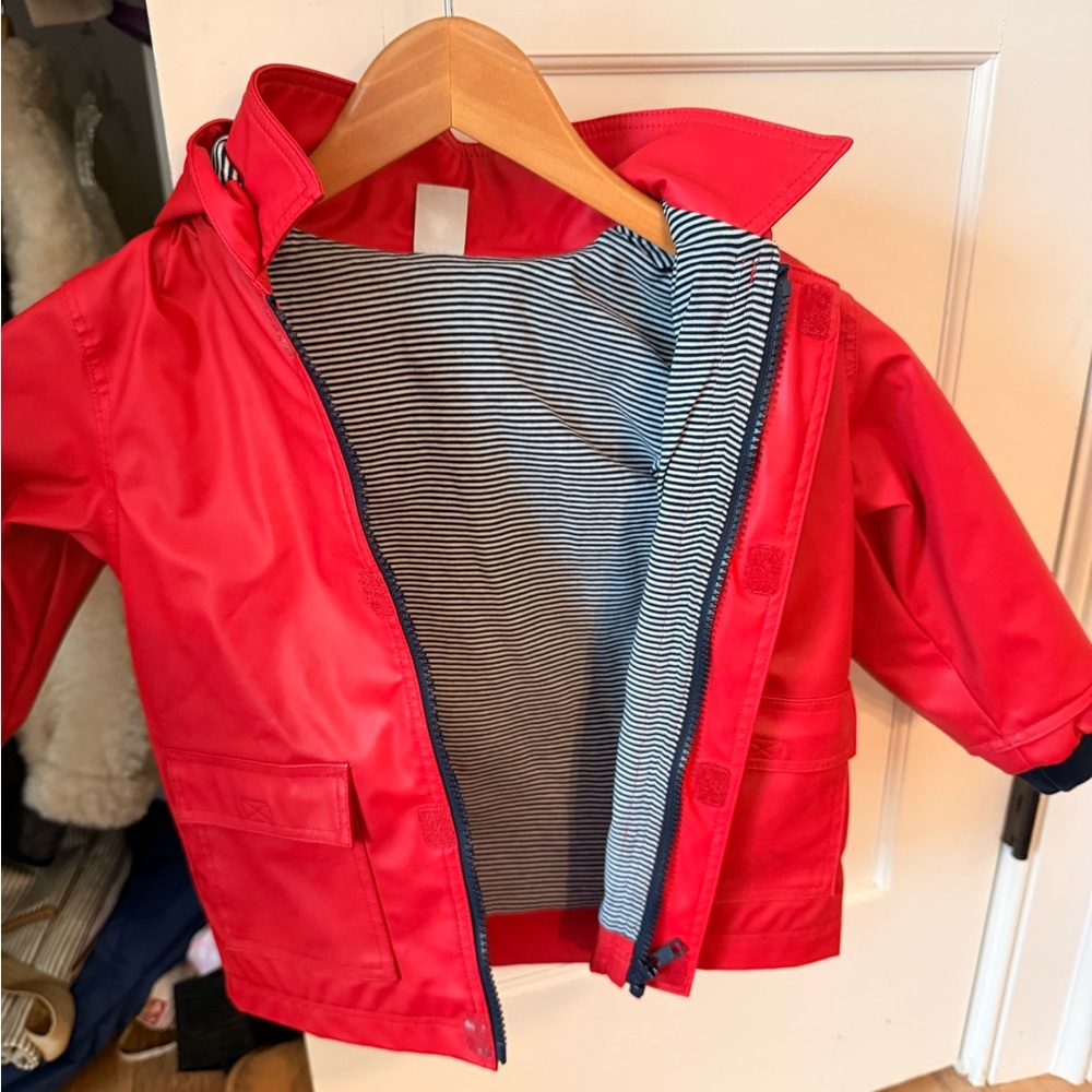 Petit Bateau Vibrant Red Kids Raincoat